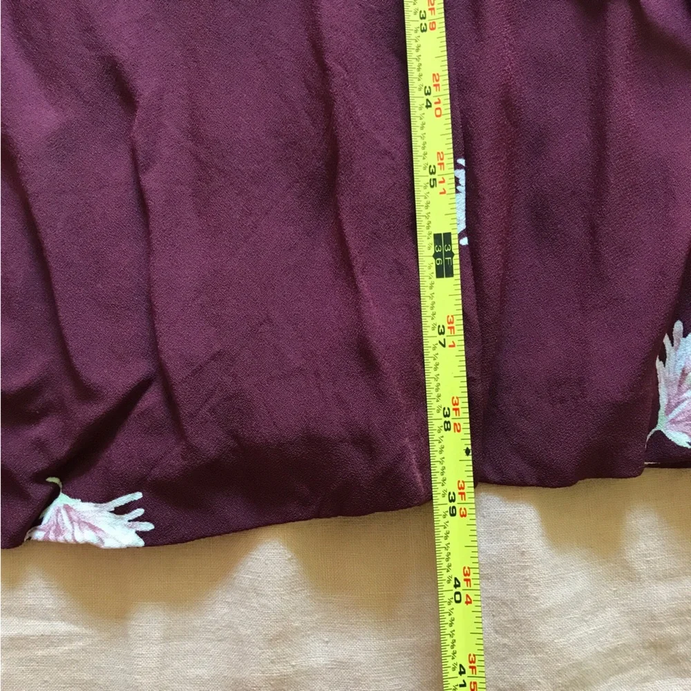 Ann Taylor Wine Red Floral Wrap Dress Size 0P - Picture 8 of 9